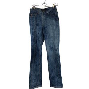 GUESS- WOMEN'S 29 - BLUE DENIM BOOTLEG JEANS TIE DYE BLEACHED